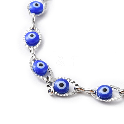 Evil Eye Plastic Link Chain Necklace NJEW-H169-03P-02-1