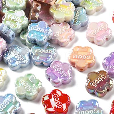 UV Plating Opaque Acrylic Beads PACR-Q005-05-1