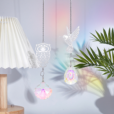 9Pcs 3 Styles 304 & 201 Stainless Steel Suncatchers HJEW-NB00287-1