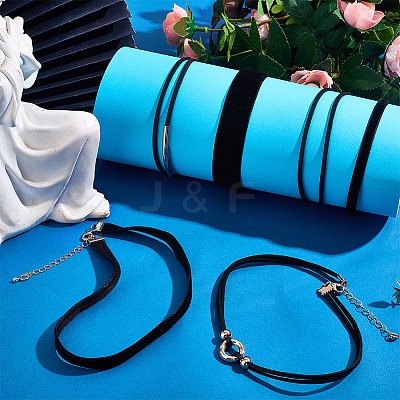 6Pcs 6 Styles Velvet & Imitation Leather Choker Necklaces NJEW-SC0001-71-1