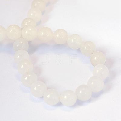 Natural White Jade Round Bead Strands G-E334-10mm-13-1