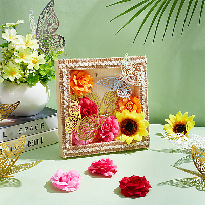 Silk Artificial Flower Heads AJEW-GA0006-23-1