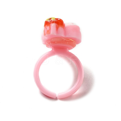 Cartoon Sweetmeats Resin Open Cuff Ring for Kids RJEW-K239-21-1