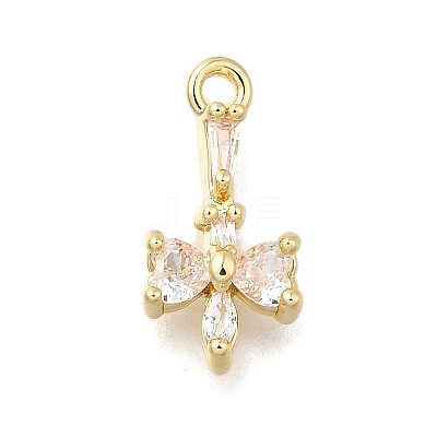 Brass Pave Cubic Zirconia Pendants KK-Q048-26G-1
