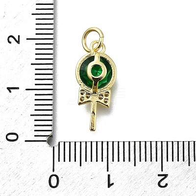 Brass Micro Pave Cubic Zirconia Pendants KK-K400-42G-04-1
