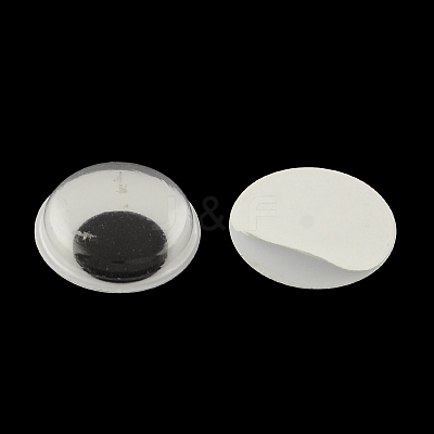 Black & White Plastic Wiggle Googly Eyes Buttons DIY Scrapbooking Crafts Toy Accessories with Label Paster on Back KY-S002B-9mm-1