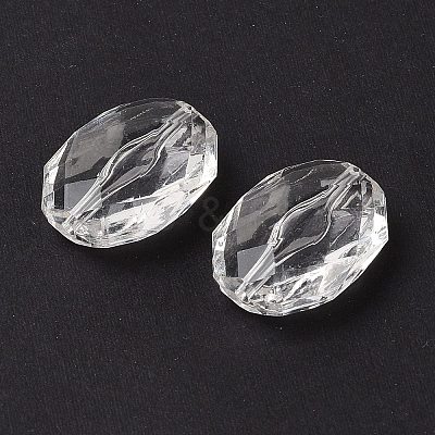 Faceted Hexagon Transparent Acrylic Beads LS-X-TACR-R126-A01-1
