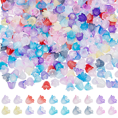 10Colors Two Tone Acrylic Bead Caps MACR-PH0001-71-1