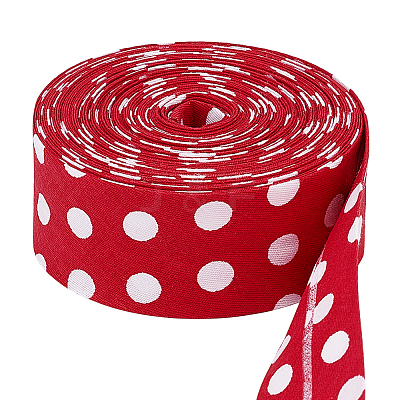 Polka Dot Printed Polyester Double Fold Bias Tape OCOR-WH0036-34B-1