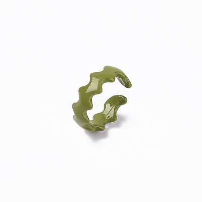Spray Painted Alloy Cuff Rings RJEW-T011-16-RS-1