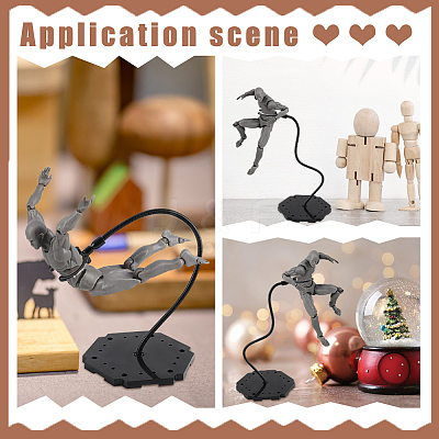 2 Bags 2 Styles Adjustable Plastic Action Figure Display Holders ODIS-WR0001-23B-1