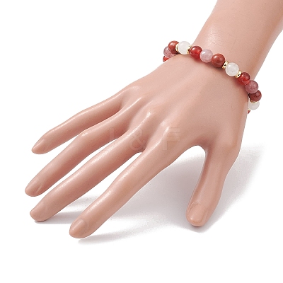 Natural Mixed Gemstone Round Beads Stretch Bracelets for Women BJEW-JB12631-01-1