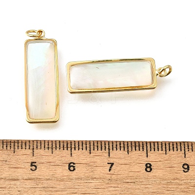 Natural White Shell & Epoxy Resin Pendants KK-E794-02G-08-1