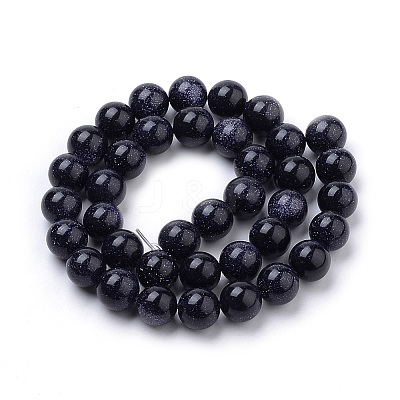 Synthetic Blue Goldstone Beads Strands X-G-S259-41-10mm-1