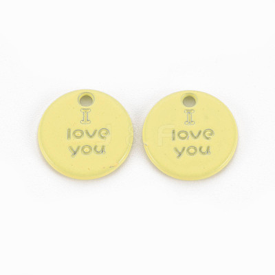 Spray Painted Alloy Charms for Valentine's Day PALLOY-Q433-027D-RS-1