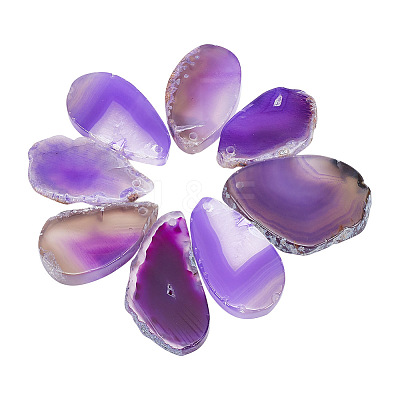8Pcs Natural Agate Dyed Big Pendants G-BC0001-46C-1