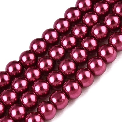Baking Paint Pearlized Glass Pearl Round Bead Strands HY-Q003-6mm-14-1
