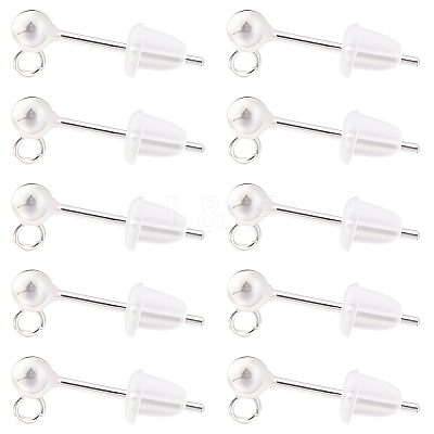 925 Sterling Silver Stud Earring Findings STER-BBC0009-91B-1