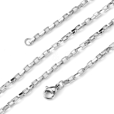 Non-Tarnish Box Chain Necklace for Men X-NJEW-F027-17-2.5mm-1
