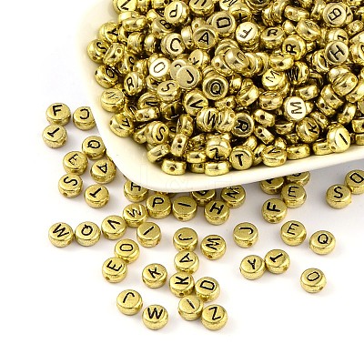 Acrylic Horizontal Hole Letter Beads OACR-E001-16-1