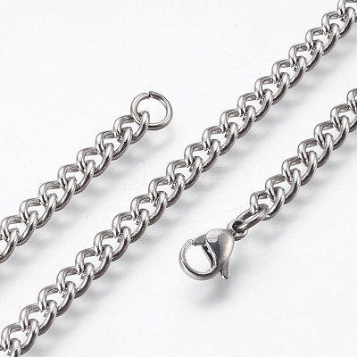 Tarnish Resistant 304 Stainless Steel Curb Chain Bracelets BJEW-P236-11P-1