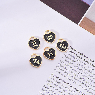 Light Gold Plated Alloy Enamel Pendants ENAM-R055-05B-1