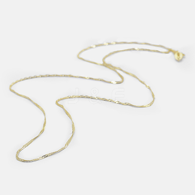 925 Sterling Silver Singapore Chain Necklaces STER-F039-45cm-06G-1