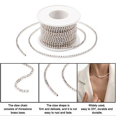 Brass Rhinestone Strass Chains CHC-T001-SS8-01S-1