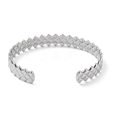 304 Stainless Steel Cuff Bangles for Women BJEW-Z078-14P-1