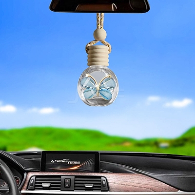 8ML Butterfly Pattern Glass Perfume Bottles Air Freshener Diffuser Bottle Hanging Ornamen PW-WG01BC1-03-1