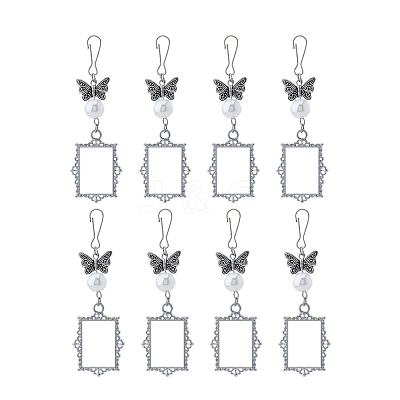 2 Sets Tibetan Style Alloy Butterfly & Painting Frame Pendant Decorations HJEW-UN0001-15-1