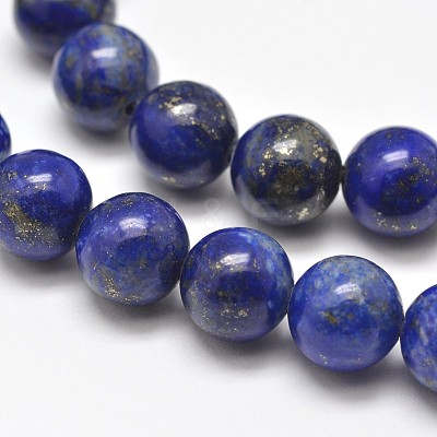 Natural Lapis Lazuli Round Bead Strands G-E262-01-8mm-1
