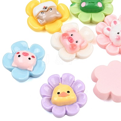 Animal Theme Resin Cabochons RESI-B048-02-1