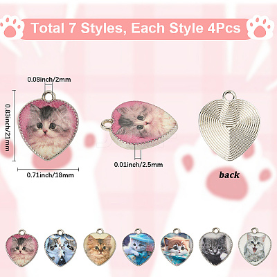 28Pcs 7 Colors Alloy Pendants FIND-SC0015-16-1