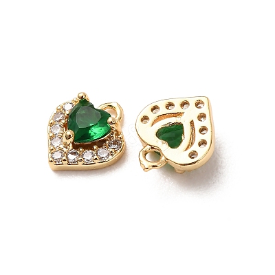 Valentine's Day Brass Micro Pave Cubic Zirconia Charms CU-K002-38G-D-1