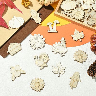 Thanksgiving Day Unfinished Blank Wooden Slices for Painting Arts WOOD-CJC0005-61B-1-1