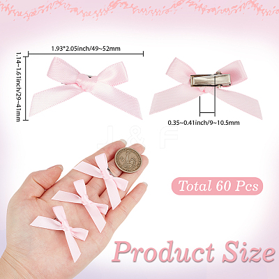 60Pcs Ribbon Bowknot Alligator Hair Clip PHAR-SC0001-008-1