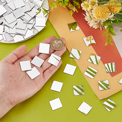 300Pcs Square Acrylic Self Adhesive Acrylic Mosaic Tiles AJEW-PH0011-54-1