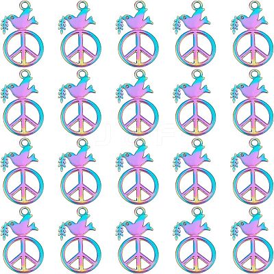 20Pcs Rainbow Color Alloy Pendants FIND-FH0003-56-1
