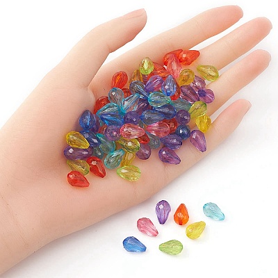 100Pcs Transparent Acrylic Beads MACR-YW0002-10-1