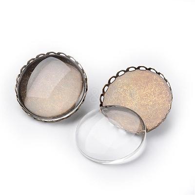 25mm Transparent Clear Domed Glass Cabochon Cover for Women Iron Brooch Making IFIN-X0004-NF-1