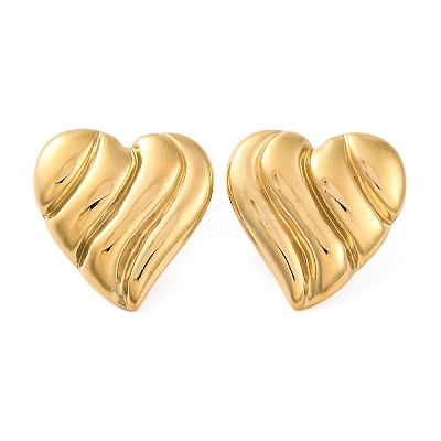 Ion Plating(IP) 304 Stainless Steel Stud Earrings EJEW-G395-11G-1