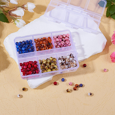 175pcs 5 colors Drawbench Style Dyed Natural Freshwater Shell Beads SHEL-PJ0001-01-1
