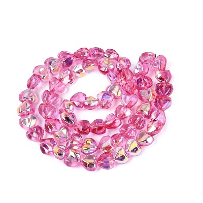 Electroplate Transparent Glass Beads Strands EGLA-N056-01A-07-1