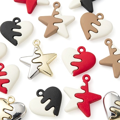 16Pcs 8 Style Spray Painted Alloy Pendants FIND-LS0001-63-1