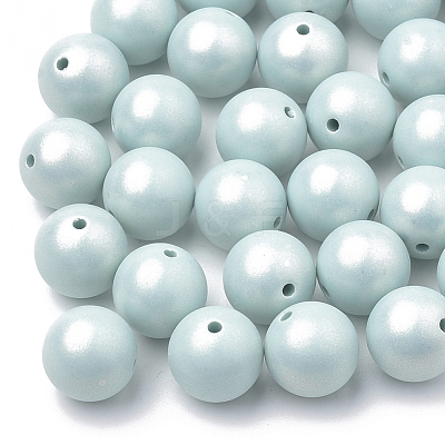 Spray Painted Style Acrylic Beads MACR-T010-8mm-02-1