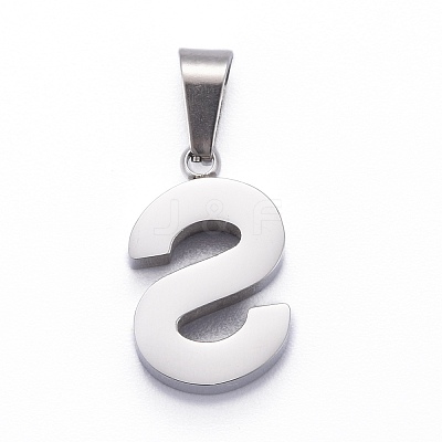 Non-Tarnish 304 Stainless Steel Letter Pendants STAS-H127-S-P-1