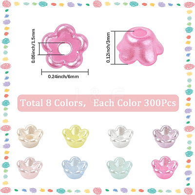 2400Pcs 8 Colors Opaque Acrylic Beads FIND-SP0001-18-1