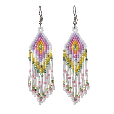 Boho 304 Stainless Steel with Glass Dangle Stud Earring EJEW-MZ00175-01-1