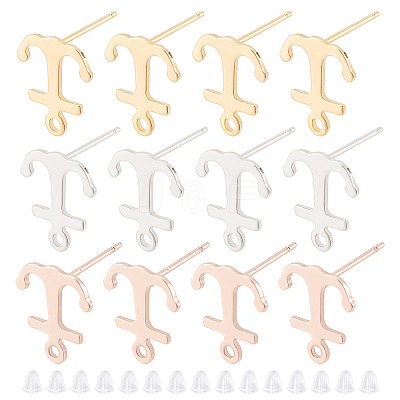30Pcs 3 Colors 201 Stainless Steel Stud Earring Findings STAS-DC0010-24-1